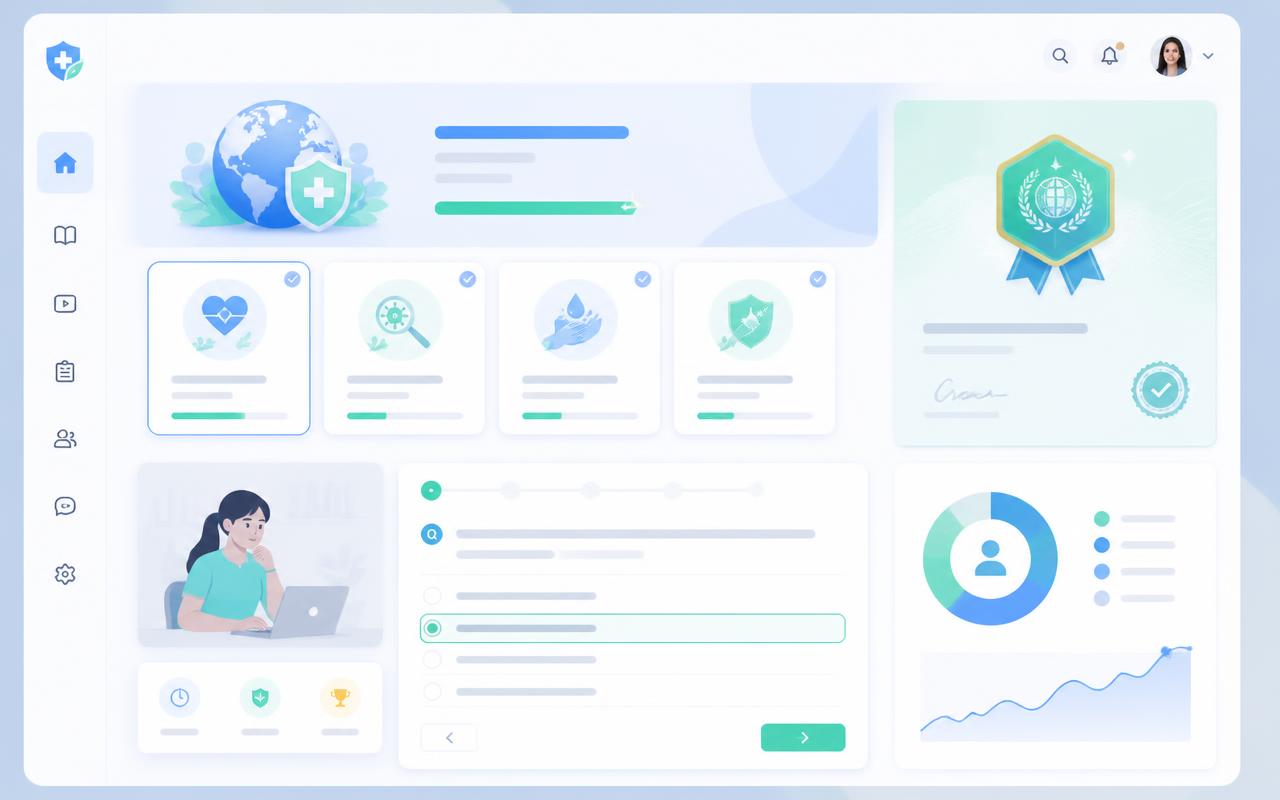 Course modules and digital credential view